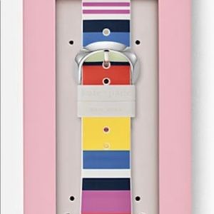 Kate Spade Apple Watch band. Multicolored striped silicone 38/40mm band.